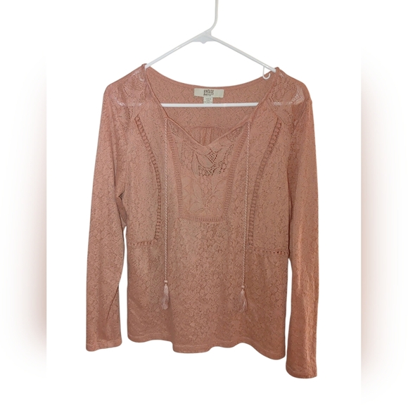 Lucky Brand Brown Bib Collar Blouse - Picture 1 of 8